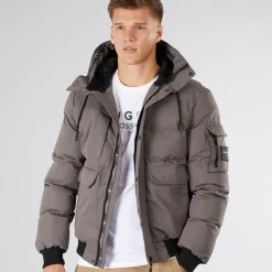 Herre Milwaka Fur Foret Hætte Jakke Koksgrå