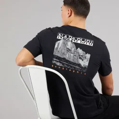 Herre Mirada T-shirt med grafik bagpå Sort