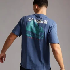 Herre Mirada T-shirt med grafik bagpå Blue Infinity