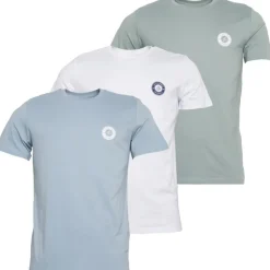 Herre Nye Tom Rundhals T-Shirts 3-pak Hvid/​Ashley Blå/​Milieu Grøn