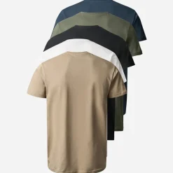 Herre Ohio Fem Pak T-shirts Mørk Safir/​Sko Læder/​Hvid/​Bille/​Sølv Mink Darksap/​Taps/​Whi/​Beetle/​Smink