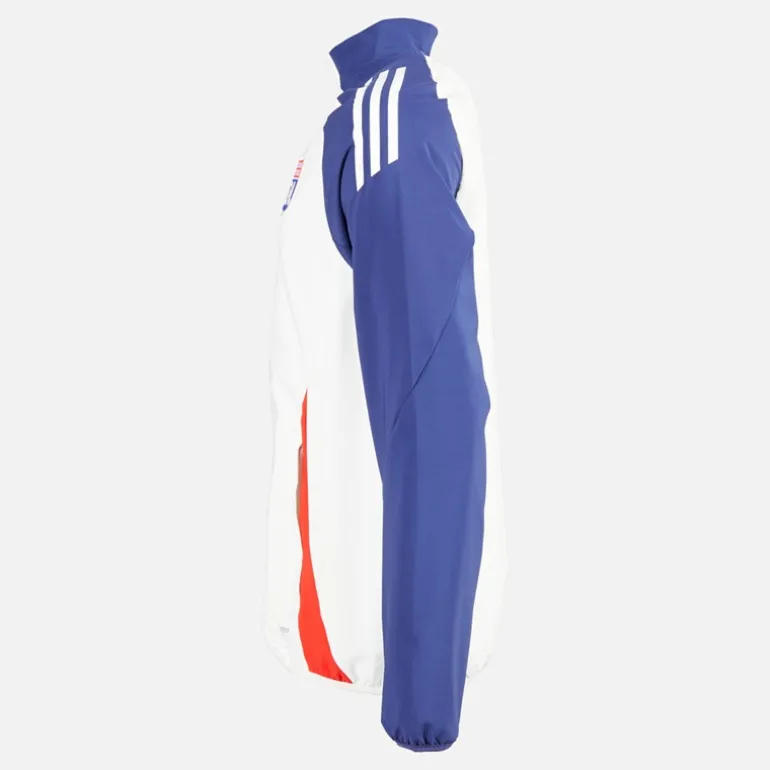 Herre OL Olympique Lyon Præsentationsjakke White Tint/Midnight Indigo/Bright Red