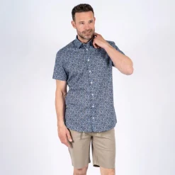 Herre Oliver Kortærmet Skjorte Blå