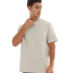 Herre Oversized Fit Standall T-Shirt Lys Taupe