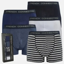 Herre 5-pak Trunker FC50 Hvid/​Marine/​Marine Og Lysegrå Melange/​Mellemblå Melange/​Fransk Blå