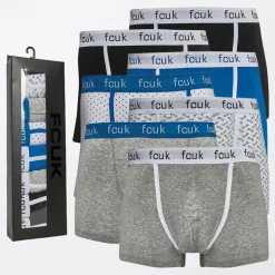 Herre 7-pak Underbukser FCUK10 Sort/​Sort/​Lysegrå Melange/​Prince/​Hvid Prince Prik/​Lysegrå Melange/​Hvid Sort FCUK