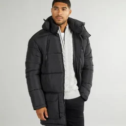 Herre Parka Lynlåsjakke Sort