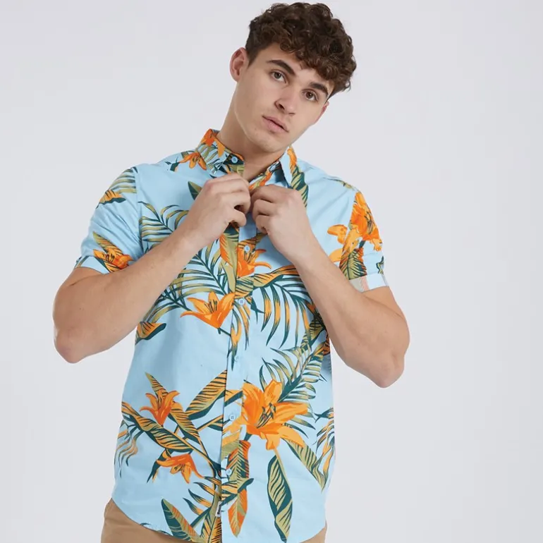 Herre Pinba Skjorter med korte ærmer Blå