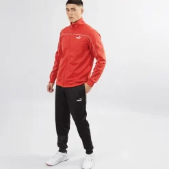 Herre Pipning Poly Træningsdragt Rød Ild