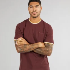 Herre Pique Ringer T-Shirt Vin