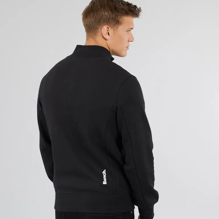 Herre Plinth Spots 1/4 Zip Funnel Neck Sweatshirt Sort