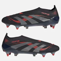 Herre Predator Elite LL Snørebåndsløse Stealth Victory Pack SG Blød Bund Fodboldstøvler Core Black/​Grey Four/​Lucid Red