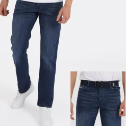Herre Princed Straight Fit Jeans Mørk Vask