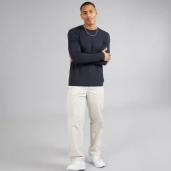 Herre Prøve Langærmet Top Marineblå