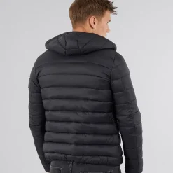 Herre Puff jakke med rynker Sort