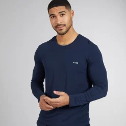 Herre pyjamastop med lange ærmer Dark Blue