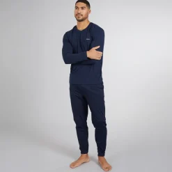 Herre pyjamastop med lange ærmer Dark Blue