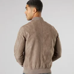 Herre Ron Faux Ruskind Bomber Falcon Faux Suede