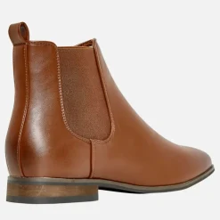 Herre s PU Chelsea Støvler Tan