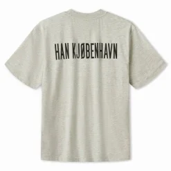 Herre Script Logo Boxy T-shirt Grå Melange