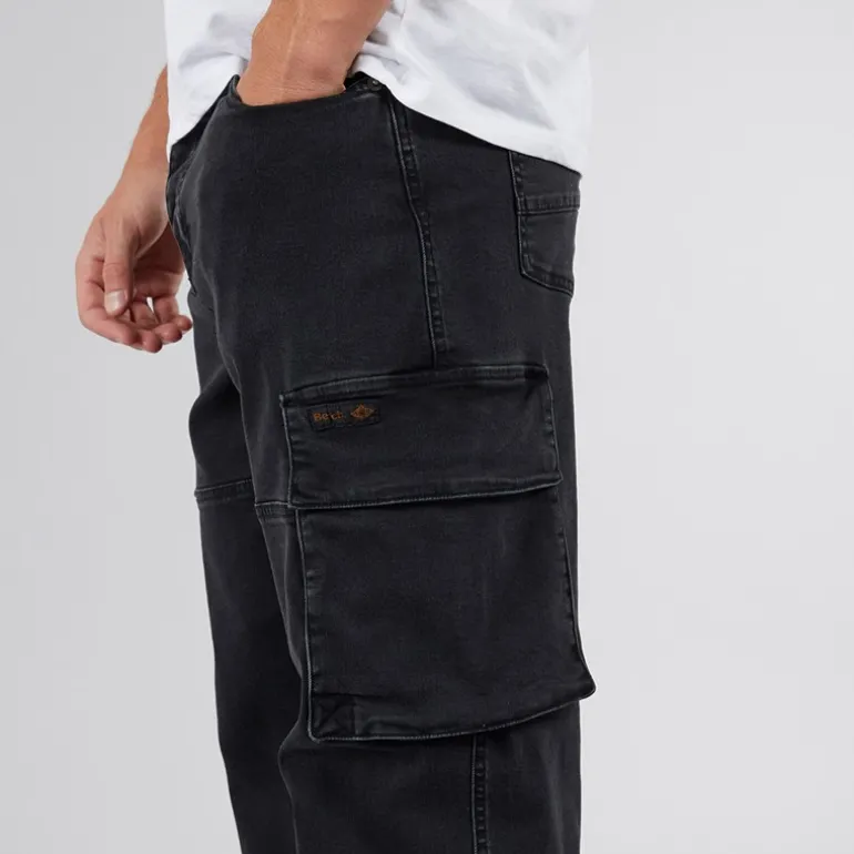 Herre Serian Cargo Jeans Vasket Sort