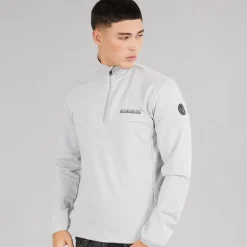 Herre Sesano 1/​2 Zip Top Light Grey Solid