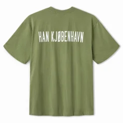 Herre Skriftlogo Boxy T-shirt Armeegrøn