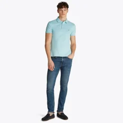 Herre Slim Polo Tradewinds Aqua