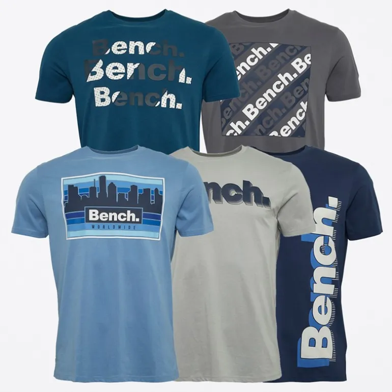 Herre Stordon T-Shirts 5-pak Dustet Blågrøn/Frostgrå/Marineblå/Frostblå/Stålgrå