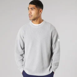 Herre strik pullover sweater Light Grey Melange