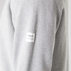 Herre strik pullover sweater Light Grey Melange