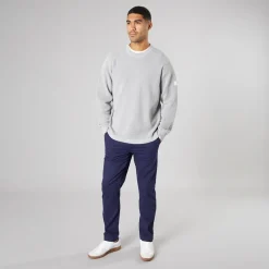 Herre strik pullover sweater Light Grey Melange