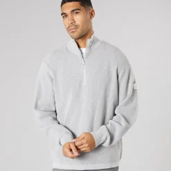 Herre strik pullover sweater Light Grey Melange