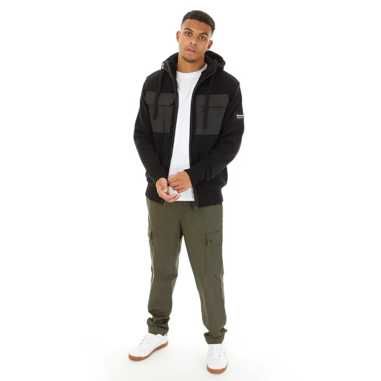 Herre Strikket Hoodie Sort