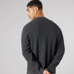 Herre striktrøje mørkegrå melange Dar Grey M