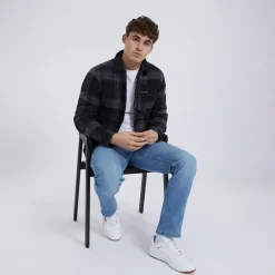 Herre Tavarell Langærmet Vatteret Skjorte Sort/​Mørkegrå/​Rød/​Blå Ternet