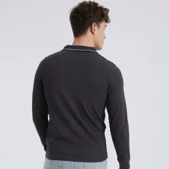 Herre Telles L/​S Polo Skjorte Charcoal Marl