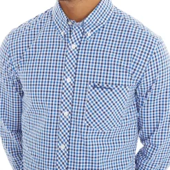 Herre Three Gingham Langærmet shirts Blå