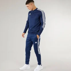 Herre Tiro 23 Club 1/​4 lynlås træningstop Navy/​Hvid