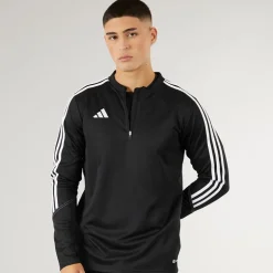 Herre Tiro 23 Club 1/​4 lynlås træningstop sort/​hvid