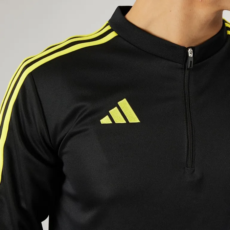 Herre Tiro 23 Klub 1/4 lynlås træningsbluse sort/kraftig gul