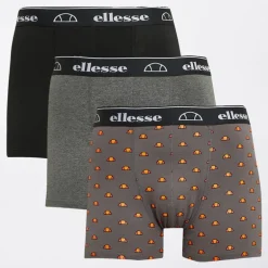 Herre Tre Pak Boxer Shorts Sort /​ Koksgrå /​ Rød