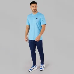 Herre Træn Essentiel Basis T-shirt Semi Blue Burst/​Sort