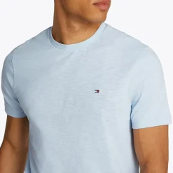 Herre T-shirt med tekstur slub breezy blå