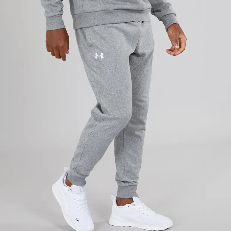 Herre UA Rival Fleece Joggingbukser Castlerock Lys Heather/Hvid