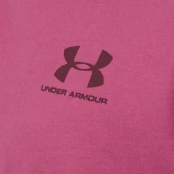 Herre UA Sportstyle Venstre Bryst Kortærmet T-shirt Fuchsia Dusk /​ Mørk Maroon