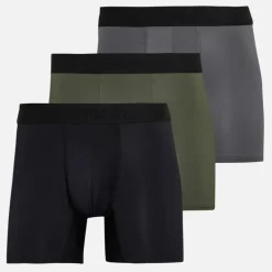 Herre Veriato Tre Pak Mikrofiber Boksershorts Sort/​Khaki/​Steel Grey