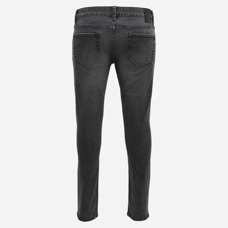 Herre Warp Skinny Sorte Jeans i Sort Denim