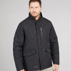 Herrer Argyle Vatteret Jakke Sort