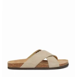 Herresandaler med krydsremme Taupe